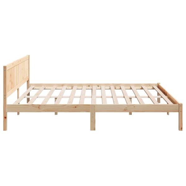 Kiefernholz-Bettgestell Naturholz Massives Kiefernholz 180 x 200 cm