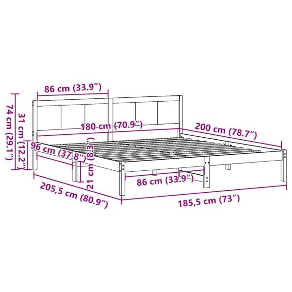 Wax Brown Kiefernholz Bettgestell Wax Brown Massivholz Kiefer