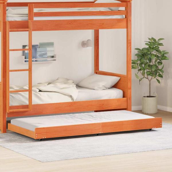 ARDEBO.de - Bettgestell Wax Brown Massivholz 80 x 200 cm Minimalistisch