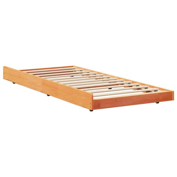Bettgestell Wax Brown Massivholz 80 x 200 cm Minimalistisch