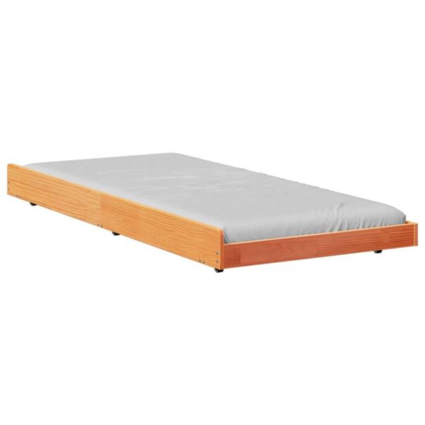 Bettgestell Wax Brown Massivholz 80 x 200 cm Minimalistisch