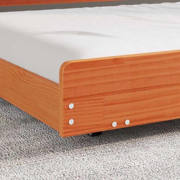 Bettgestell Wax Brown Massivholz 80 x 200 cm Minimalistisch