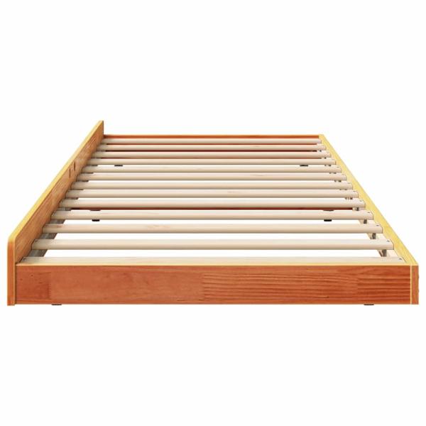 Bettgestell Wax Brown Massivholz 80 x 200 cm Minimalistisch