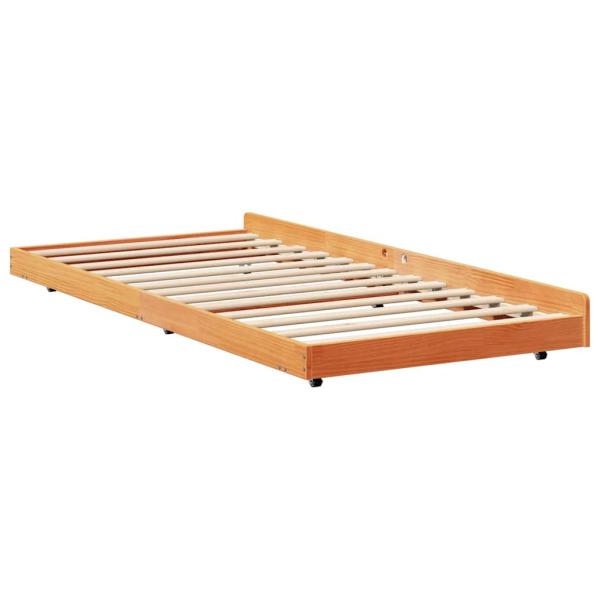 Bettgestell Wax Brown Massivholz 80 x 200 cm Minimalistisch