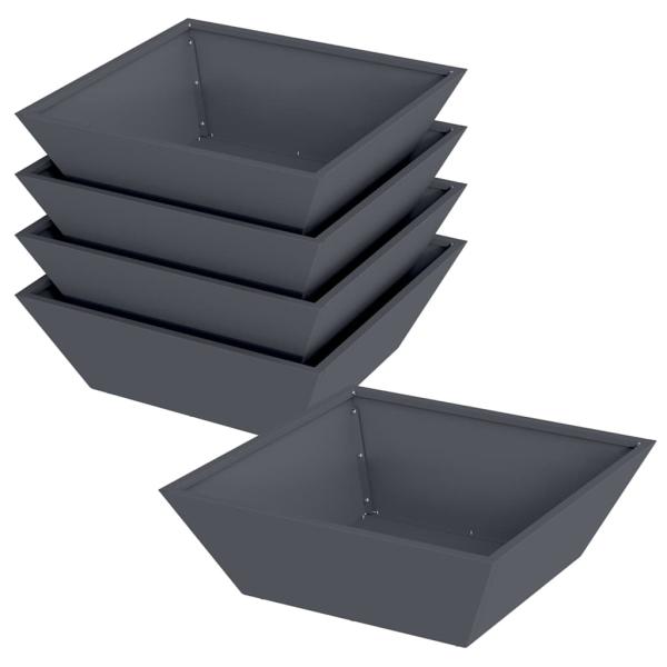 Kunststoff Pflanzgefäß Set Anthrazit Kunststoff 50 x 50 x 15 cm