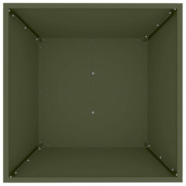 Metall-Pflanzkübel Olivgrün Metall 50 x 50 x 15 cm Quadrat