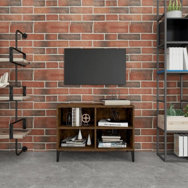 ARDEBO.de - TV-Schrank mit Metallbeinen Räuchereiche 69,5x30x50 cm