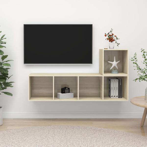 2-tlg. TV-Schrank-Set Sonoma-Eiche Holzwerkstoff
