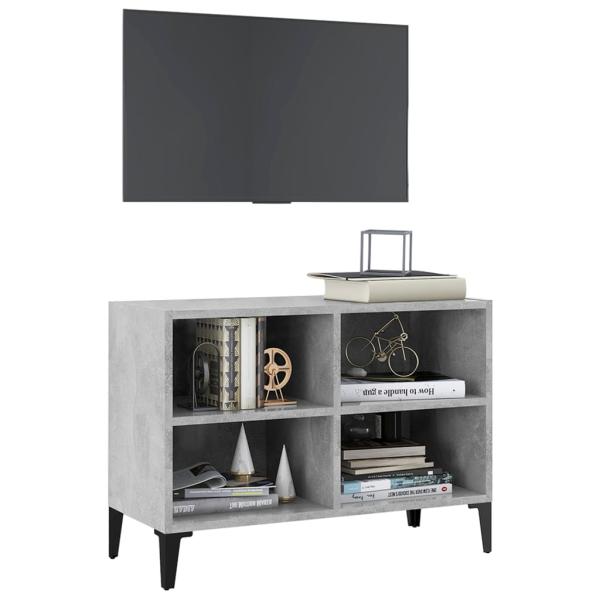 TV-Schrank mit Metallbeinen Betongrau 69,5x30x50 cm