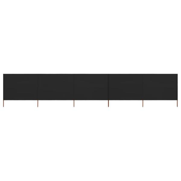 ARDEBO.de - 5-teiliges Windschutzgewebe 600 x 120 cm Schwarz