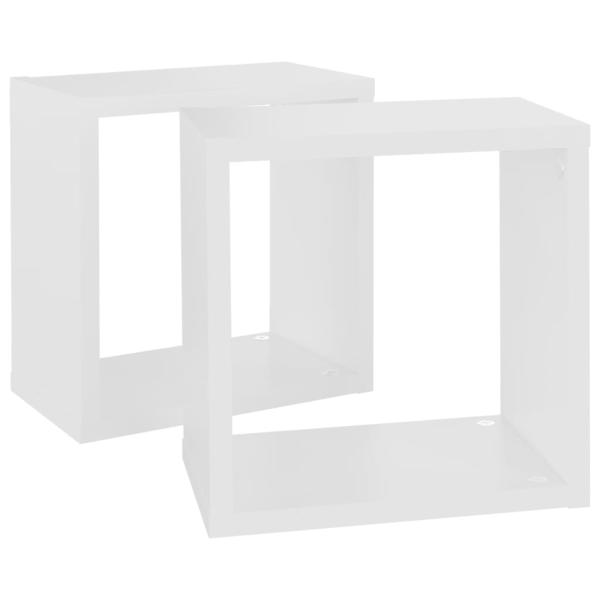 Würfelregale 2 Stk. Weiß 26x15x26 cm