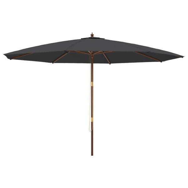 Sonnenschirm mit Holzmast Schwarz 400x273 cm