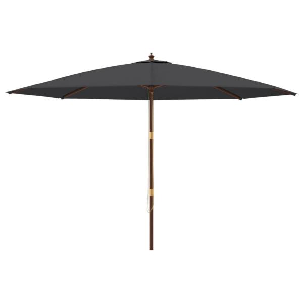 Sonnenschirm mit Holzmast Schwarz 400x273 cm