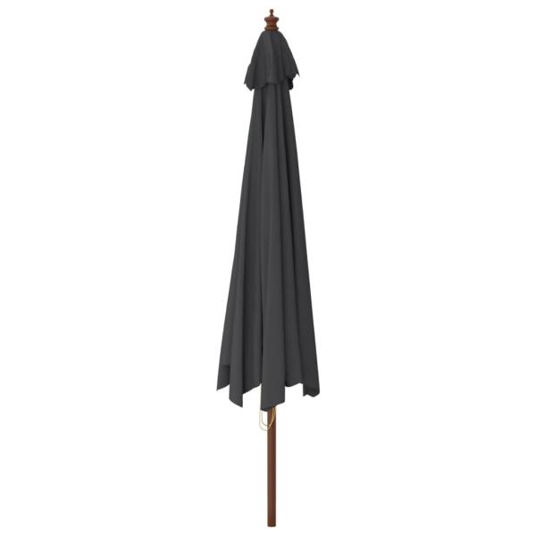 Sonnenschirm mit Holzmast Schwarz 400x273 cm