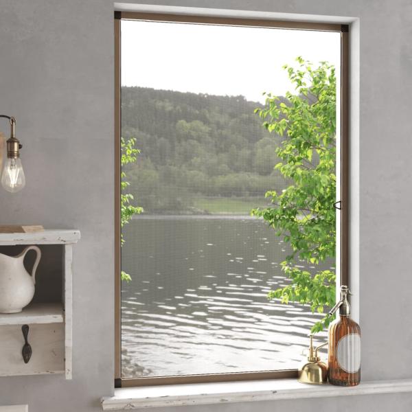 ARDEBO.de - Insektenschutz für Fenster Braun 80x120 cm