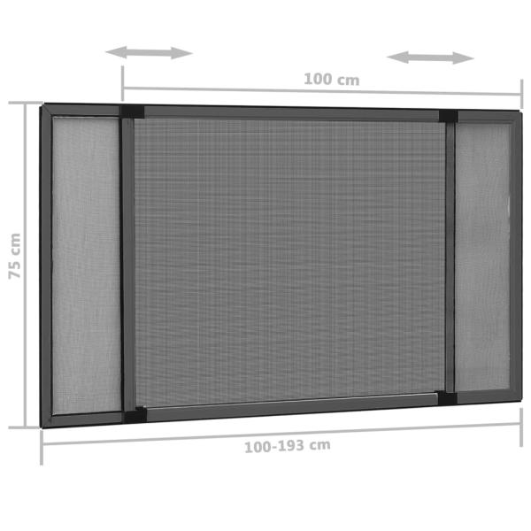 Teleskop-Fliegengitter für Fenster Anthrazit (100-193)x75 cm
