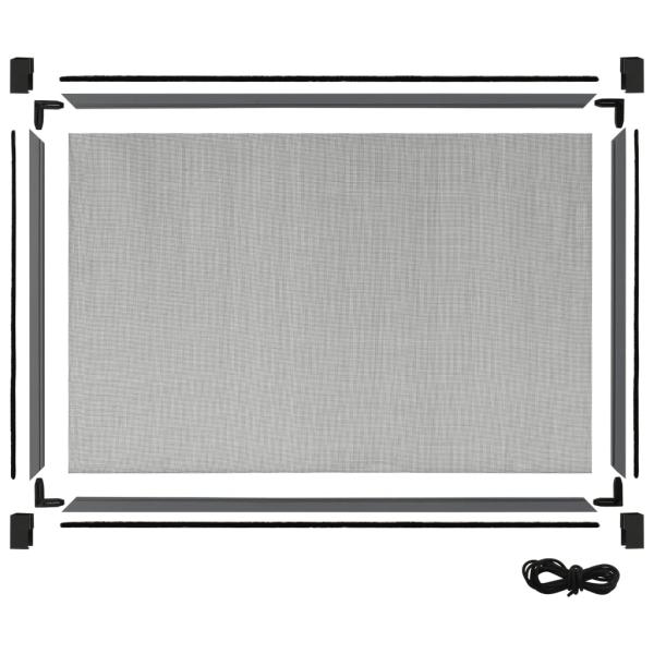 Teleskop-Fliegengitter für Fenster Anthrazit (100-193)x75 cm