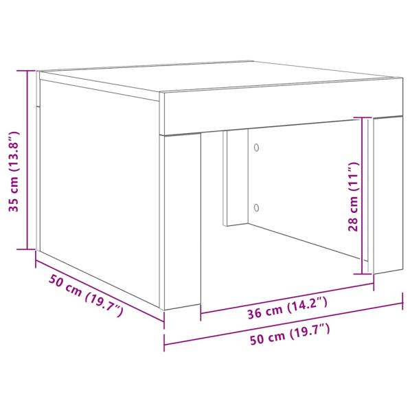 Couchtisch Weiß 50x50x35 cm Holzwerkstoff