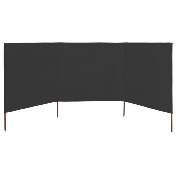 3-teiliges Windschutzgewebe 400 x 120 cm Anthrazit
