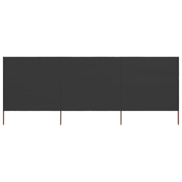 3-teiliges Windschutzgewebe 400 x 120 cm Anthrazit