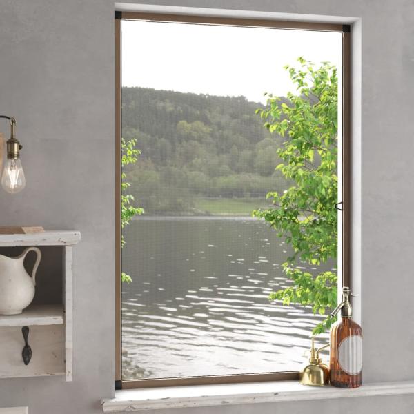 ARDEBO.de - Insektenschutz für Fenster Braun 90x120 cm