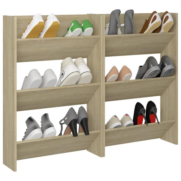 Wand-Schuhschränke 2 Stk. Sonoma-Eiche 60x18x90cm Holzwerkstoff