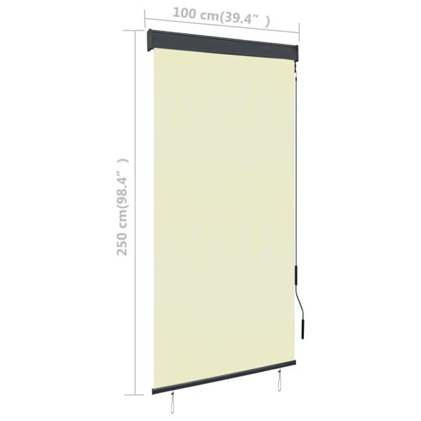 Außenrollo 100 x 250 cm Cremeweiß