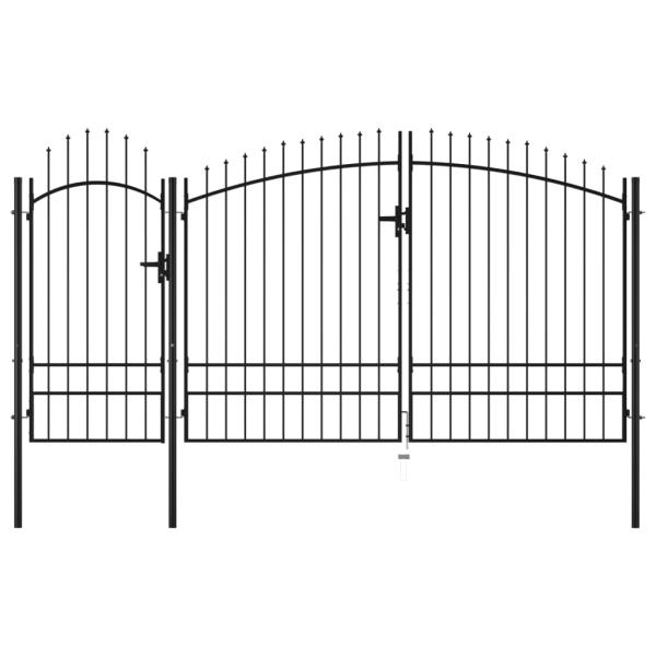 ARDEBO.de - Gartentor Stahl 2,45x4 m Schwarz