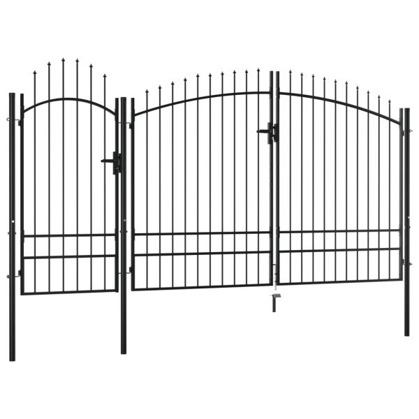Gartentor Stahl 2,45x4 m Schwarz