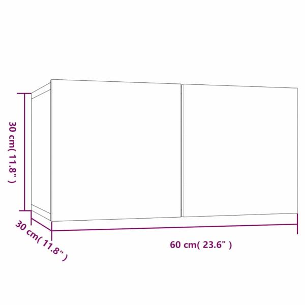 TV-Wandschränke 3 Stk. Grau Sonoma 60x30x30 cm Holzwerkstoff