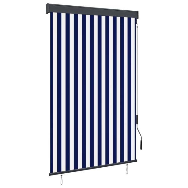 ARDEBO.de - Außenrollo 120 x 250 cm Blau und Weiß