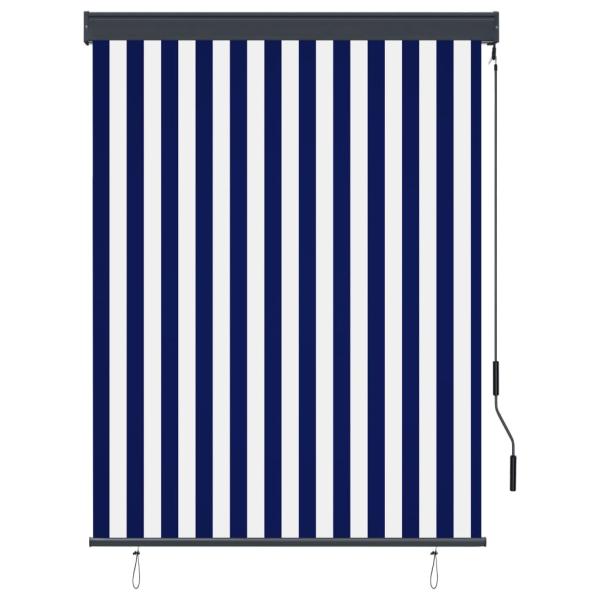 Außenrollo 120 x 250 cm Blau und Weiß