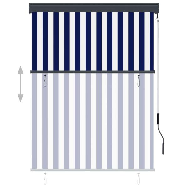 Außenrollo 120 x 250 cm Blau und Weiß