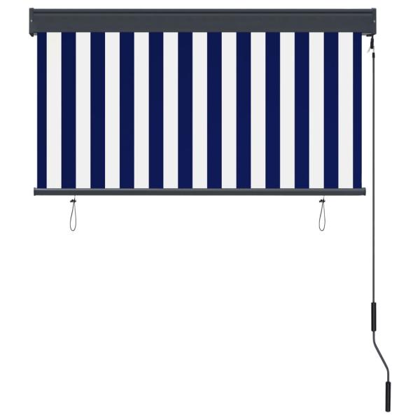 Außenrollo 120 x 250 cm Blau und Weiß