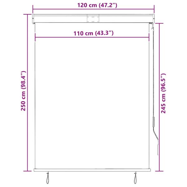Außenrollo 120 x 250 cm Blau und Weiß