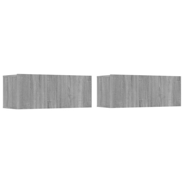 4-tlg. TV-Schrank-Set Grau Sonoma Holzwerkstoff