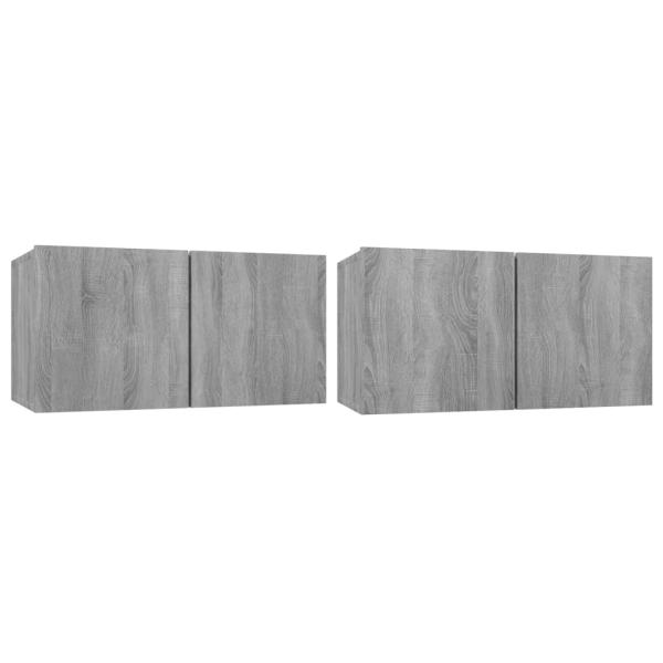 4-tlg. TV-Schrank-Set Grau Sonoma Holzwerkstoff