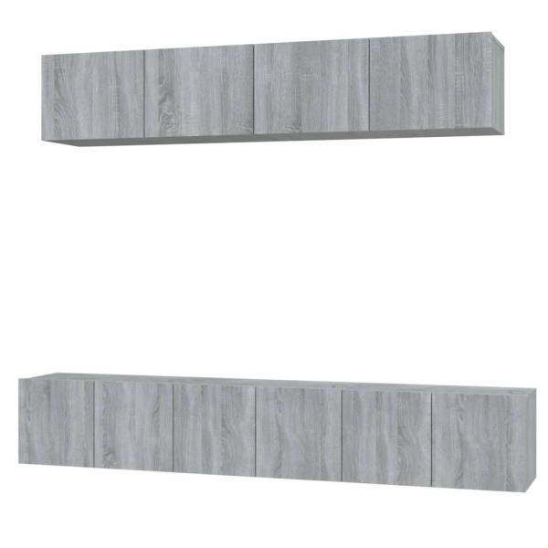 5-tlg. TV-Schrank-Set Grau Sonoma Holzwerkstoff