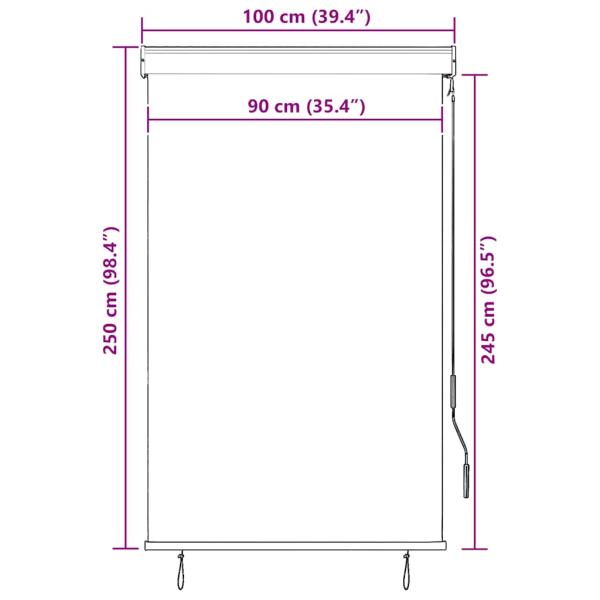 Außenrollo 100 x 250 cm Gelb und Blau
