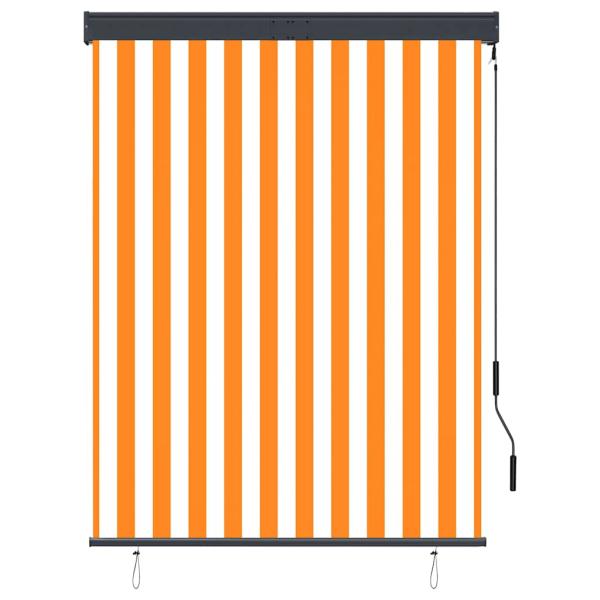 Außenrollo 120 x 250 cm Weiß und Orange