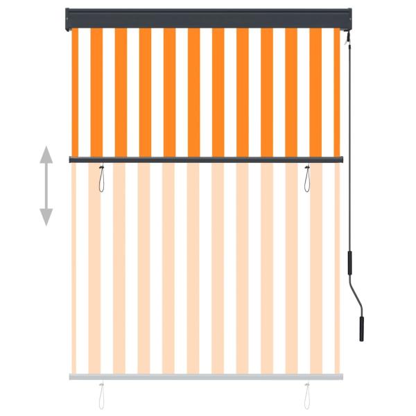 Außenrollo 120 x 250 cm Weiß und Orange