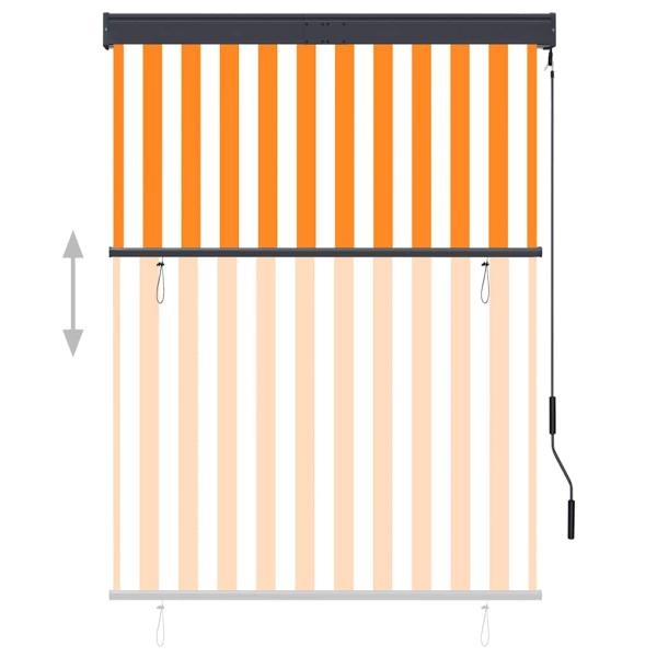 Außenrollo 120 x 250 cm Weiß und Orange
