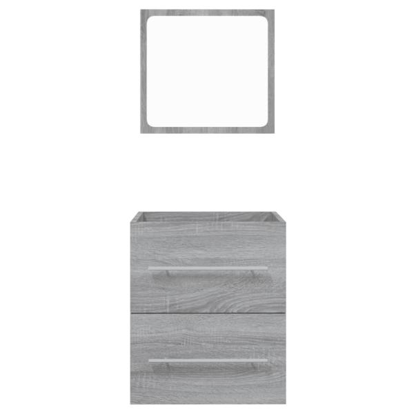 Badschrank mit Spiegel Grau Sonoma 41x38,5x48 cm