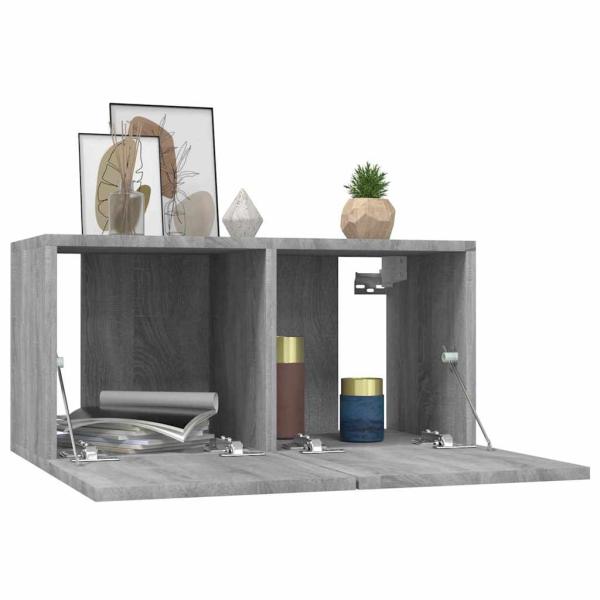 TV-Wandschrank Grau Sonoma 2 Stk. 60x30x30 cm Holzwerkstoff