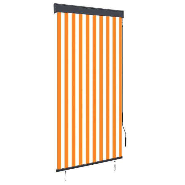 ARDEBO.de - Außenrollo 100 x 250 cm Weiß und Orange