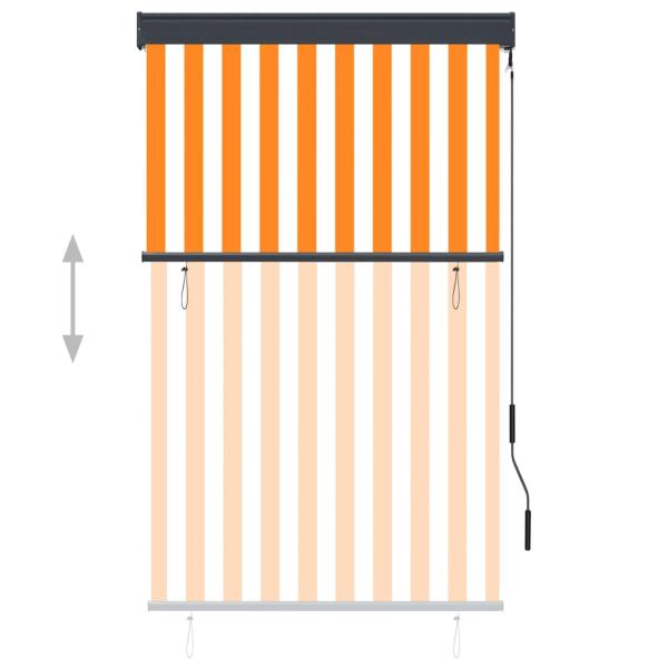 Außenrollo 100 x 250 cm Weiß und Orange