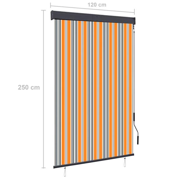 Außenrollo 120 x 250 cm Gelb und Blau