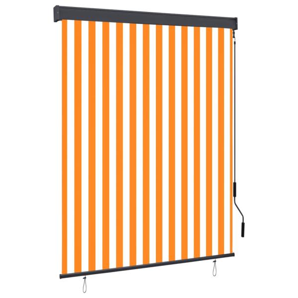 ARDEBO.de - Außenrollo 140x250 cm Weiß und Orange