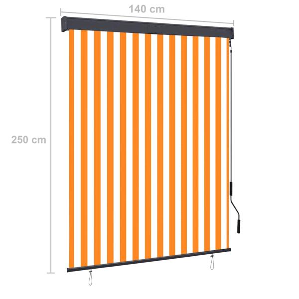 Außenrollo 140x250 cm Weiß und Orange