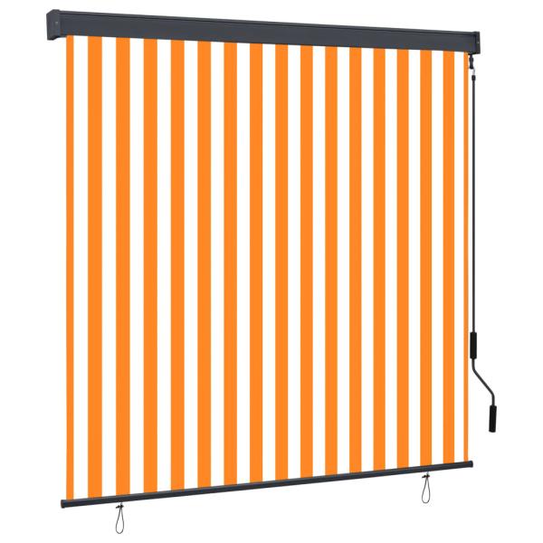 ARDEBO.de - Außenrollo 170x250 cm Weiß und Orange